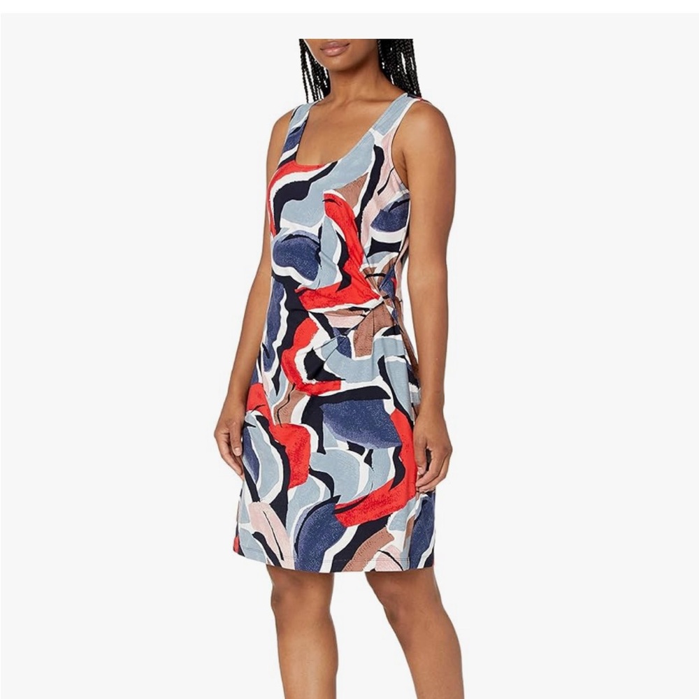 Nic And Zoe Americana Fitted Sheath Dress Bold Pattern Sleeveless Midi Size L